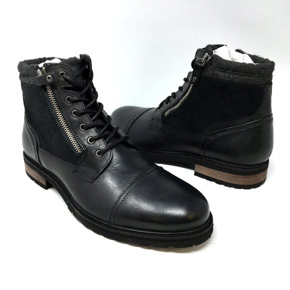Bar III Other - Bar III Men's Connor Leather Lace-Up Zip Boots 9.5